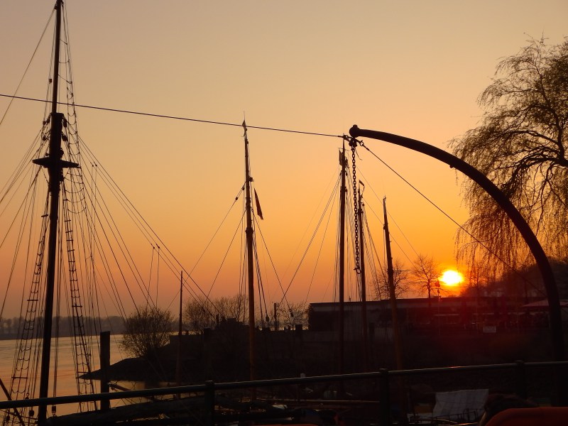 elbe beach sunset in hamburg