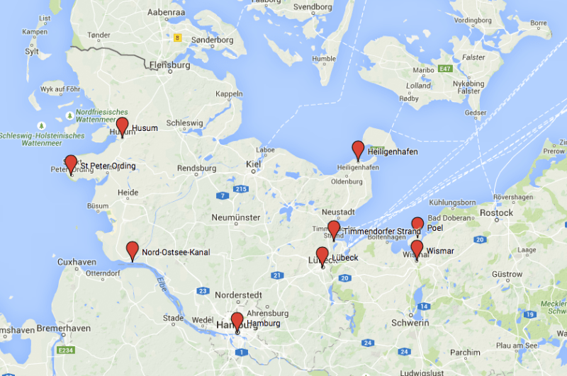 daytrips from hamburg map