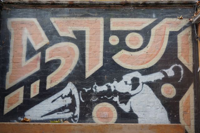 street art in london banksy his masters voice rivington street cargo