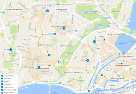 Travel guide to Hamburg Germany - the neighbourhoods