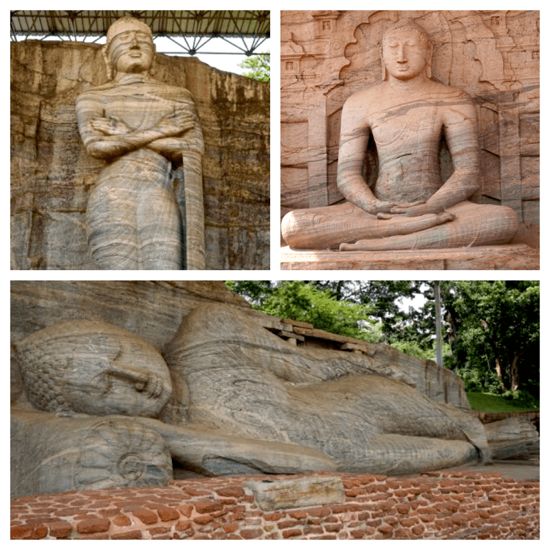 Visiting ancient city Pollonaruwa Sri Lanka - Buddha Figures in Gal Vihara