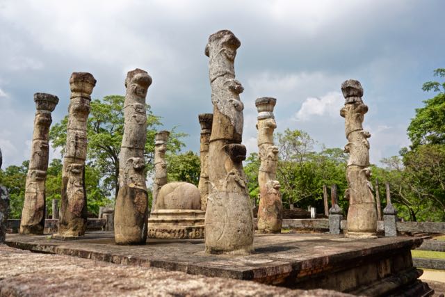 Visiting ancient city Pollonaruwa Sri Lanka - Sacred Quadrangle Nissanka Latha Mandapaya