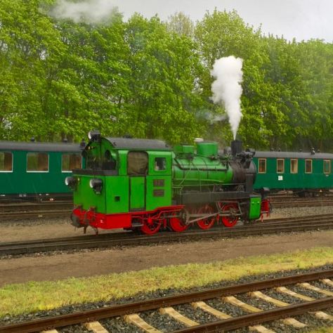 Things to do in Rügen Island in Baltic Sea in North East Germany - Rasender Roland Train Locomotive