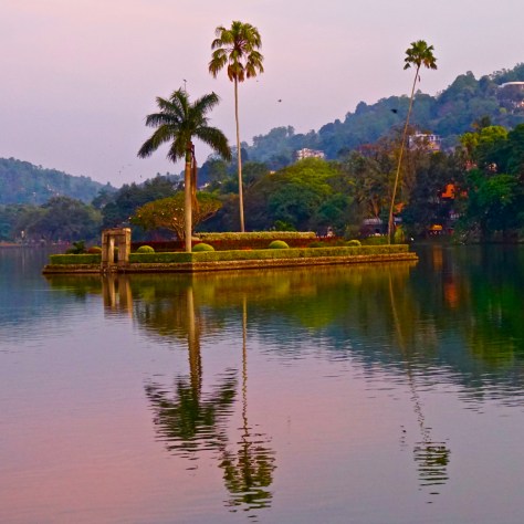 2 days in Kandy Central Province of Sri Lanka - Small island in the middle of Kandy Lake during sunset