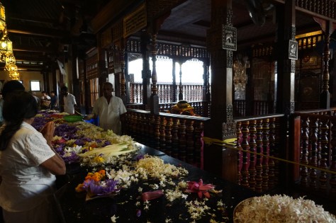 2 days in Kandy Central Province of Sri Lanka - Temple of the Sacred Tooth Relic - Sri Dalada Maligawa - Buddhist religious locals praying and making gifts of flowers