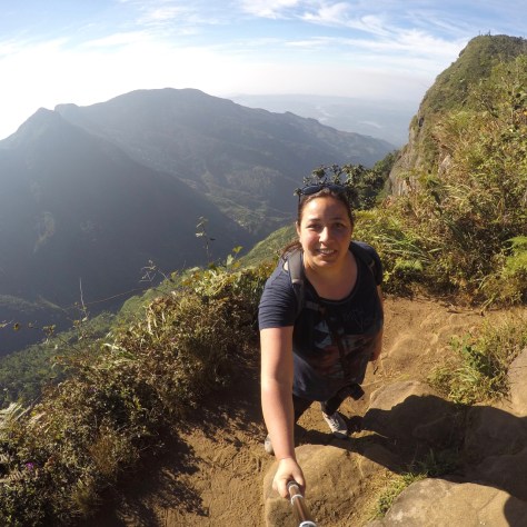 2 days in Nuwara Eliya Hill Country Sri Lanka Stading at Worlds End in Horton Plains